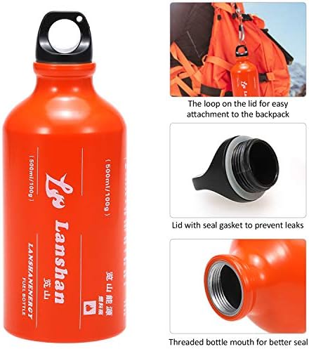 Camping Multi Fuel Oil Stove with 500ml Gasoline Fuel Bottle and 9-Plate Camp Stove Windscreen Windshield for Diesel Alcohol - Image 4