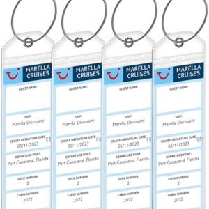 Marella (TUI) Cruise Luggage Tag Holders [4 Pack] – Waterproof, Durable Plastic with Steel Loops – Fits All Marella (TUI) Ships for Cruising in 2026, 2027 and 2028