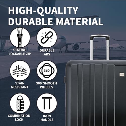 FLYMAX 29" Large Suitcase 4 Wheel Lightweight Luggage Hard Shell Travel Case Hold Check in Fits 23kg - 27kg + 3 Digit Lock Suitcase Large + Telescopic Handle 103 Litre Capacity - Image 6