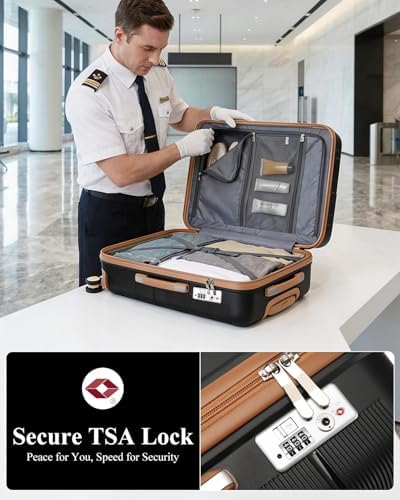 British Traveller 24" Medium Suitcase Lightweight Polypropylene Hard Shell Luggage Hold Check in Suitcase with 4 Wheels and Built-in TSA Lock(Black, 66cm 60L) - Image 6