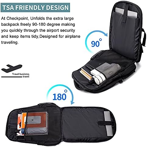 Extra Large 50L Travel Laptop Backpack for Men,Lunch Backpack 17 Inch Anti-Theft Business Work Bag with USB Charging Port,Water Resistant Big Computer Rucksack for Men Women College School Gift Grey - Image 8