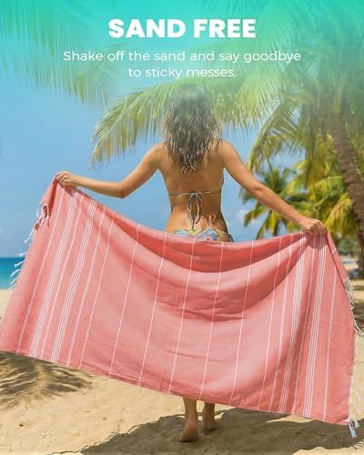 4 Packs Turkish Beach Towels Gym Towel Camping Blanket Xl Large Big Size Sandfree Sandrpoof Thin Fast Drying Packable Honeymoon Travel Essential Summer Vacation Accessories Hawaii Trip Necessities - Image 3