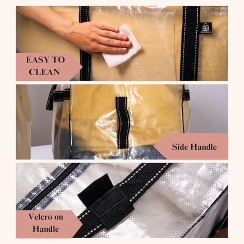 VENO 1 Pack Extra Large Moving Bags, Christmas Tree Storage Bin,Heavy Duty Moving Boxes, Large Storage Bins with Lids Alternative for College, Packing Supplies Essentials (Clear, 1 Pack) - Image 6