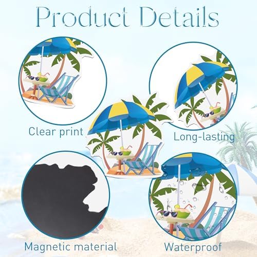 Cruise Door Magnets Decorations, 7PCS Beach Vacation Cruise Magnets, Cruising Essentials Customizable Magnetic Ship Cabin Door Signs Fridge Decor, with 2PCS Pens - Image 2