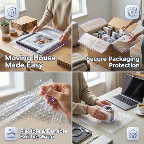 Rainberg 300mm x 20m Heavy Duty Bubble Wrap Roll, Air Bubble Premium Quality Protection for Packaging, Storage, Fragile Items, Moving House Essentials, Recyclable & Eco-Friendly - Image 6