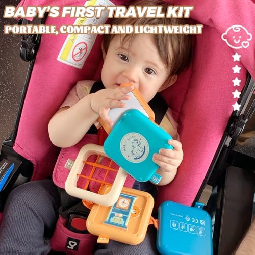 weirtoya Busy Board for 1 Year Old,Montessori Toys for 1 2 3 Year Old Boy Girl Birthday Gifts,8 in1 Toddler Toys Travel Activities Busy Cube,My First Montessori Busy Board (Blue) - Image 3