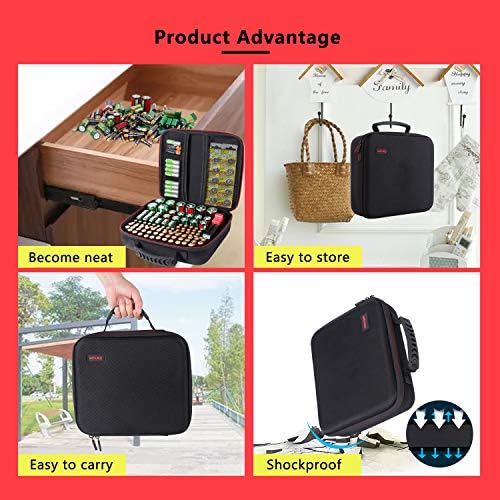 Glamgen battery Organizer Storage Case with Tester BT168 - Hard Case Holds 104 AA AAA C D 9V, Storage Box with Capacity Indicator (Batteries Not Included) - Image 7