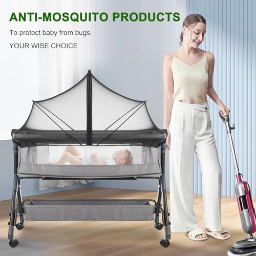 Fine Mesh Mosquito Net with Silent Zipper for Baby Travel Cot, Black | Smooth Noiseless Zipper Enables Easy Access, Quick To Assemble, Tightly Woven Mesh Blocks Insects - Image 2