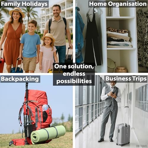 OW-Travel Compression Packing Cubes for Suitcases, Black, Large, 4 Pack Set | Compressible suitcase organiser bags and travel clothes dividers for luggage, backpacks, suitcase storage and holiday packing - Image 9