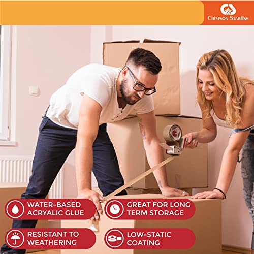 Crimson Starfish 12 x Brown Packaging Tape Rolls 48mm x 66m | Packaging Tape for Packing Parcels, Boxes, Postage, Moving House | Adhesive Parcel & Brown Packing Tape | Moving Out Essentials - Image 4