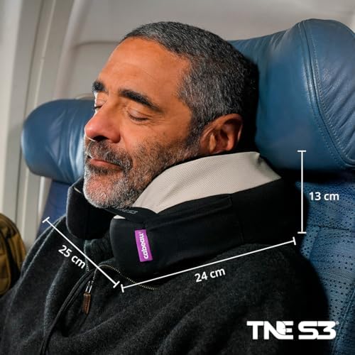 Cabeau Travel Neck Pillows for Airplanes – The Neck’s Evolution, TNE S3 – Supportive Memory Foam Design for Long Haul Flights – Attachable Seat Straps and 360° Support (Berlin Grey) - Image 8