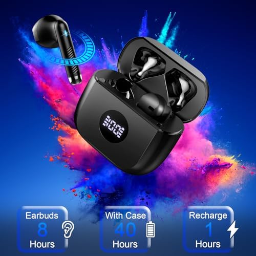 Wireless Earbuds, Bluetooth 5.4 Headphones in Ear with 4 ENC Noise Cancelling Mic, Bluetooth Earbuds 40H Playtime, Ear Buds HiFi Stereo Deep Bass Wireless Earphones, IP7 Waterproof, USB-C Fast Charge - Image 7