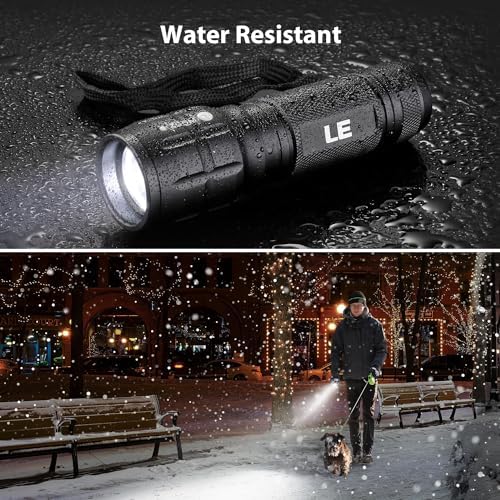 LE LED Torch Battery Powered, LE1000 Super Bright Hand Flashlight, Adjustable Focus, Water Resistant, Lightweight Small Torch for Power Cut, Camping, Dog Walking, Gift for Kids Men Dad Him Elderly - Image 6