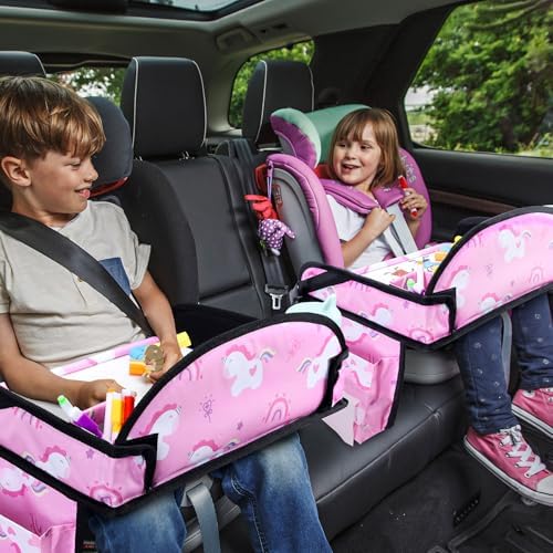 Kids Travel Tray, Travel Tray for Kids Car Seat, Toddler Car Seat Lap Tray, Carseat Tray for Kids Travel, Carseat Table Tray for Kids Travel Activities (Pink) - Image 7