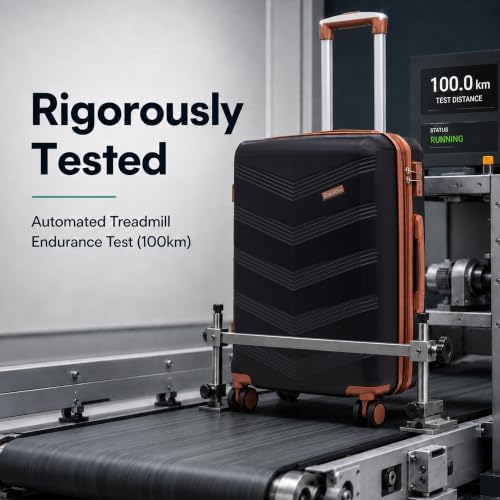 CONCEPTEN Expandable Hardshell Luggage Set 5 Piece, 22x14x9 Airline Approved Carry On, 20/24/28" Suitcase Set with TSA Lock, Spinner Wheels, ABS+PC (Black) - Image 5