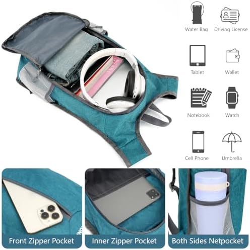 flintronic Foldable Backpack, Ultra Lightweight Rucksack, 16L Hiking Backpack, Unisex Packable Backpack For Men Women, Waterproof Travel Daypack For Outdoor Sport Biking Hiking Climbing - Image 3