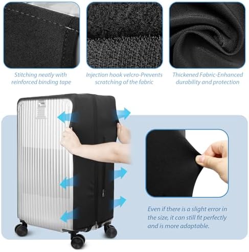 Transparent PVC Suitcase Cover, No Disassembly Required Clear Luggage Protector Suitcase Cover, Waterproof Travel Wrap Luggage Cover Protectors, Luggage Bag for Hard Cover Suitcase - Image 4
