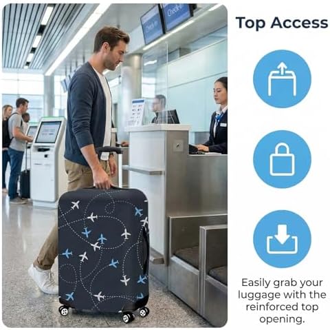 Suitcase Cover Luggage Protector, Elastic Washable Luggage Covers for Suitcases, Anti-Scratch Dustproof Trolley Case Protector Fits 18-21 Inch Luggage - Image 4