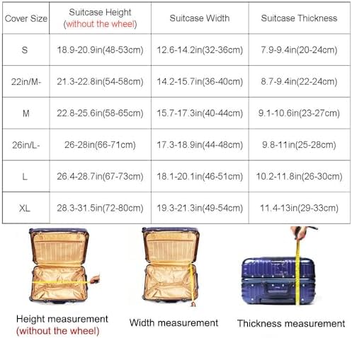 MosaiRudo Thicker Luggage Cover Elastic Suitcase Cover Protector Fits 18-32 Inch Suitcase Travel Accessories (Map, S) - Image 3