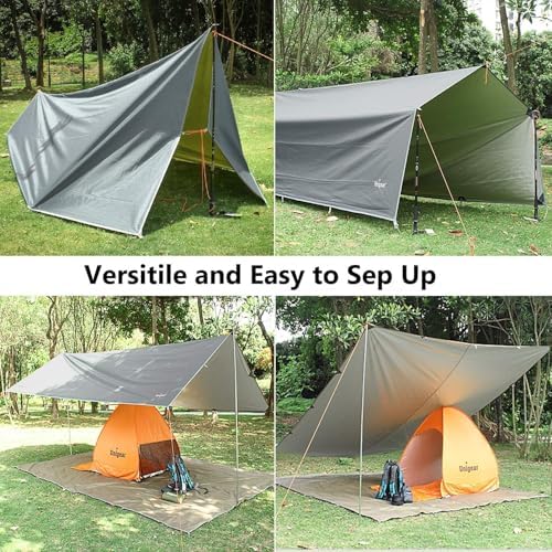 Unigear Tarp Rain Fly Tarp Waterproof Tent Cover Hiking Shelter Foldable Lightweight Waterproof for Camping and Protection Against Rain, Snow and Sun - Image 2