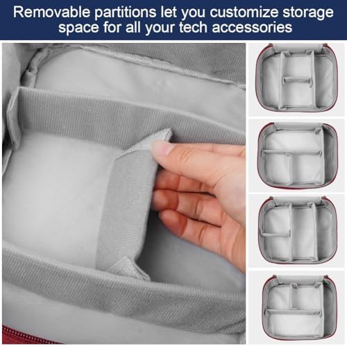 OFFCUP Travel Cable Organiser Bag, Portable Bag Electronics Organizer, Universal Large Capacity Travel Accessories for iPad, Cables, Chargers, Hard Drive, Power Bank, Game Cards (Gray) - Image 5