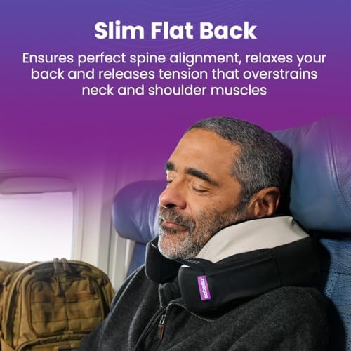 Cabeau Travel Neck Pillows for Airplanes – The Neck’s Evolution, TNE S3 – Supportive Memory Foam Design for Long Haul Flights – Attachable Seat Straps and 360° Support (Berlin Grey) - Image 5