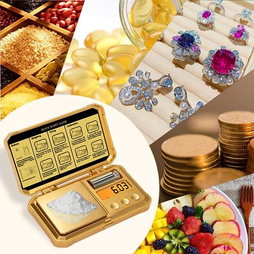 GRAM PRES Digital Pocket Gram Scale 300g x 0.01g Accuracy, Small Mini High Precision Gold Scale Digital Weight Grams And Oz For Jewelry,Diamond,Arrows, Powders And Medicine,With 50g Cal Weights - Image 6