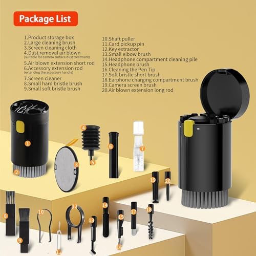 20-in-1 Laptop Screen Keyboard Cleaning kit, Cell Phone Cleaning kit, Air-pod Cleaning kit, Electronics Cleaning kit for Mobile Phones, Tablets, Computers, Computer Monitors, TV Camera Lenses (black) - Image 4