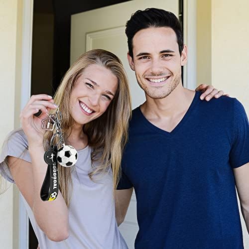 Cobee Soccer Gifts Key Chain, Inspirational Silicone Key Rings Football Keychains for Boys Girls Teens Sports School Carnival Reward Party Favors(White Ball) - Image 8