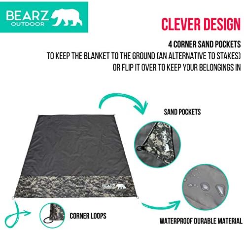 Travel Blanket - Pocket Sized Beach Blanket Camping Blanket, Waterproof Picnic Blanket, Sandproof Beach Mat - Camping Gadgets & Festival Hiking Accessories - Image 6