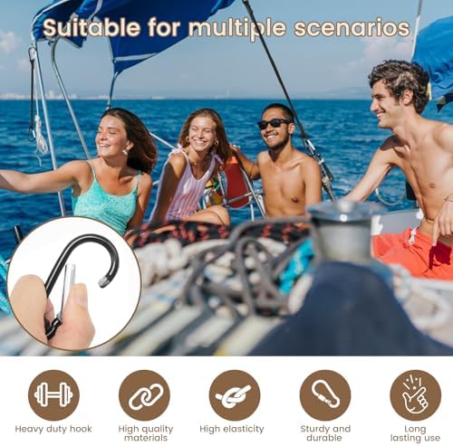 4Pcs 30cm Bungee Cords with Hooks Durable&Stretchable Bungee Straps | Bungee Cords with Carabiner Clips, Bungee Cord for Securing Luggage, Camping Gear, Bike Racks, Car Roof, Mountaineering - Image 3