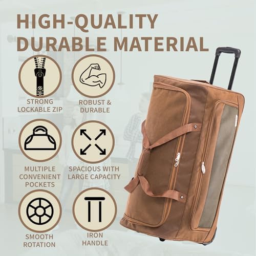 FLYMAX 30" Large Suitcase Faux Leather Lightweight Luggage Travel Trolley 100L - Image 4
