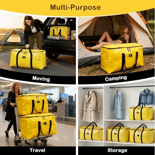 Moving Bags and Storage Bags - 95L Heavy Duty Moving Boxes with Reinforced Bottom & Wrap-Around Handles, Tear-Resistant Reusable Larege Packing Bags for Home, College Dorm, Christmas Decor, 6 Pack - Image 7