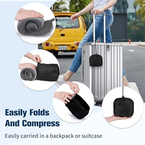 Cirorld Travel Pillow for Airplane, Neck Pillow for Travel, Memory Foam Travel Neck Pillow for Adults, Adjustable & Compact Flight Pillow, Ergonomic Neck Cushion, With Ear Plugs, Eye Mask, Carry Bag - Image 9