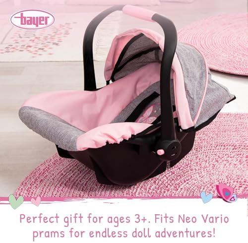 Bayer Deluxe Dolls Car Seat - Baby Doll Travel Car Seat with Sun Canopy - Ergonomic Handle, Safety Seat Belt, Doll Accessories for 46cm Dolls - Role Play Birthday Gifts for Girls, Boys | Fits 18 Inch Dolls and Reborn Babies, Integrated Sunshade, Safety Belt and Ergonomic Handle for Easy Transport - Image 7