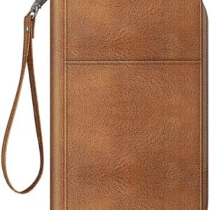 FINTIE Passport Holder Travel Wallet for Family, RFID Blocking Travel Document Organizer Clutch Bag for Passports, Business Cards, Credit Cards, Boarding Passes