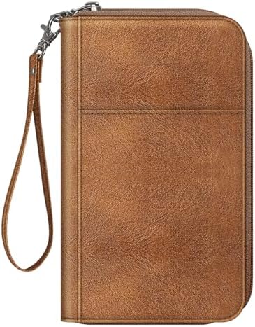 FINTIE Passport Holder Travel Wallet for Family, RFID Blocking Travel Document Organizer Clutch Bag for Passports, Business Cards, Credit Cards, Boarding Passes