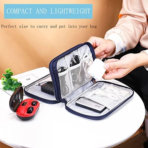 Electronics Accessories Organiser Bag, Double-Layer Cable Organiser Bag, Waterproof Travel Gadget Bag for for Power Bank Charger Adapters Flash Disk (Grau), YW00039 - Image 7