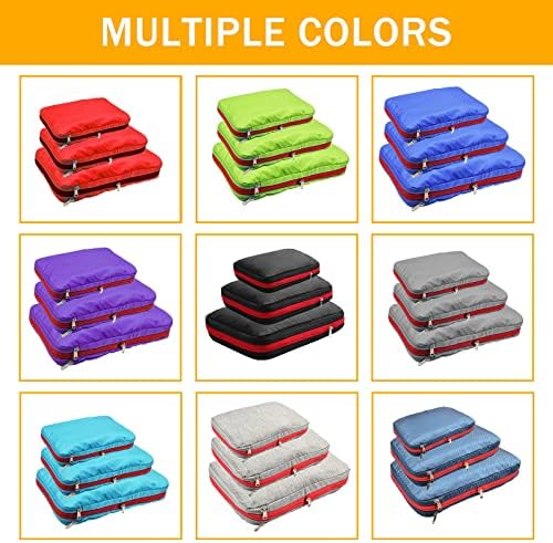 Compression Packing Cubes 6/8/9 Piece Set Travel Packing Cubes, Multifunction Cubes Luggage Organiser Waterproof Travel Compression Suitcase Bag - Image 6
