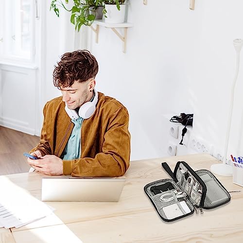 Portable Cable Organiser Bag Travel Organiser Double-Layer Cable Organiser Bag All-in-One Electronics Case for Tech Accessories, Charger, Power Bank,Earphone,Stylish Travel Gear for Men & Women - Image 6