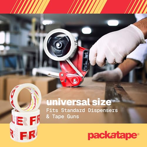 Packatape Fragile Packing Tape for Parcels and Boxes - Heavy Duty Fragile Packaging Tape Provides a Strong, Secure and Sticky Seal for your Boxes, 12 Rolls Per Pack, 48MM x 66M - Image 3