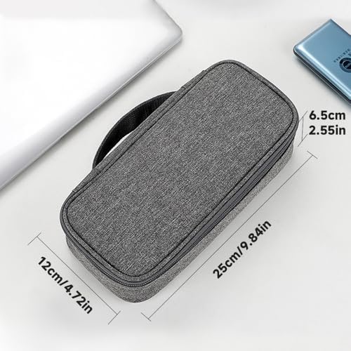 Teskyer Travel Tech Pouch, Protable Cable Organiser Bag, Electronics Accessories Travel Organizer Case for Cable Charger Earphone Power Bank Hard Drive - Dark Grey - Image 2