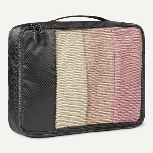 Amazon Essentials 8-Piece Packing Cubes Travel Accessories Set, Luggage Organiser with Double Zip, 100% Polyester, Multiple Dimensions, Black - Image 4