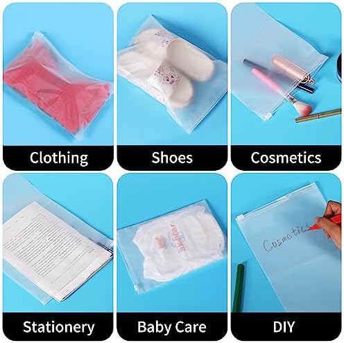 24 Pcs Reusable Ziplock Bags,Travel Clothes Storage Bags,Plastic Hospital Bag Organiser Pouches,Essentials Frosted Resealable Waterproof Luggage Bags for Clothes,Maternity,Shoes, Cosmetics,5 Sizes - Image 6