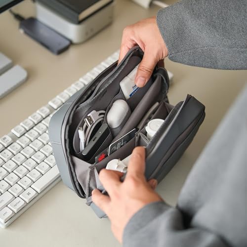 orbitkey 2-in-1 Tech Accessory Pouch with Detachable Slim Sleeve – Travel Electronics Organiser for Cables, Chargers, Earbuds, Power Bank – Compact Gadget Bag & Portable Tech Storage Case (Graphite) - Image 7