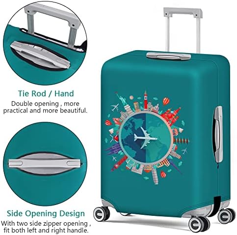flintronic Travel Luggage Cover Elastic, Luggage Cover, Suitcase Cover, 29-32 Inch Suitcase Protective Cover, with Luggage Tag*1+Luggage Strap*1 (XL) - Image 4