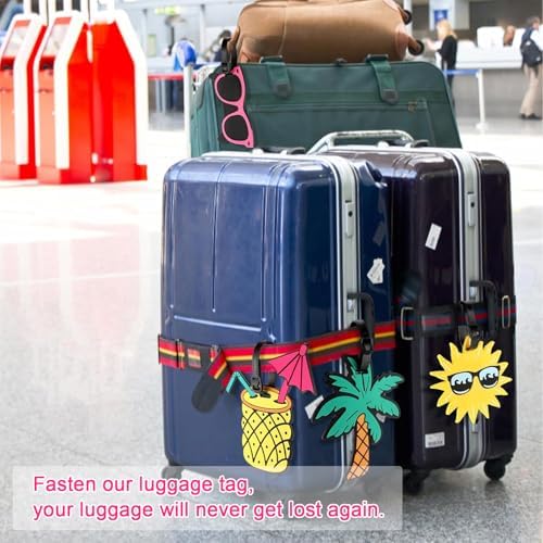 TamBee Luggage Tags for Suitcases Luggage Tags Labels Travel Suitcase Secure Baggage Labels with Buckles and Name ID Card, Unique Beach Series(4 Pack) - Image 8