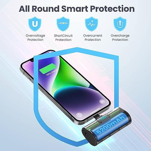 Mini Power Bank Portable Charger for iPhone,Upgraded 5200mAh 20W PD Fast Charging Battery Pack,Ultra-Compact Powerbank Compatible with iPhone 14/14 Plus/14 Pro Max /13/13 Pro Max/12/11/XR/X/8/7/6,etc - Image 7