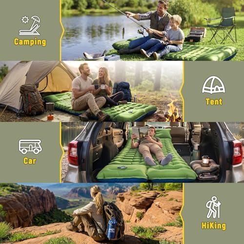 Myxslop Camping Sleeping Pad with Built-in Foot Pump & Pillow, 15.5cm Thick Ultralight Inflatable Sleeping Mat, Compact Camping Mat for Hiking, Backpacking, Festivals & Tent Camping - Image 7