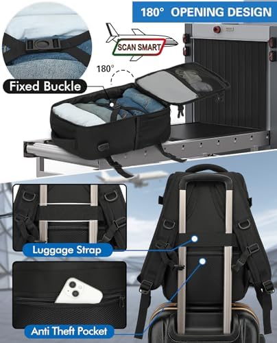KLOSTAIN Cabin Bags 40x20x25 for Ryanair Underseat Travel Backpack Hand Luggage Carry-ons Bag Cabin Size 20L for Airplanes Flight Ruscksack Black - Image 3
